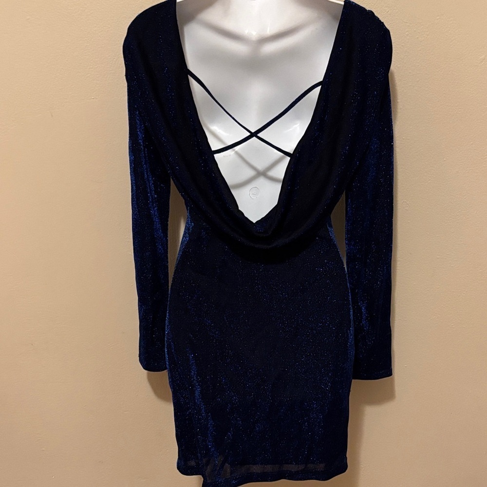 by & by Midnight Blue Backless Dress